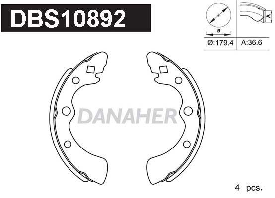Danaher DBS10892 Brake shoe set DBS10892
