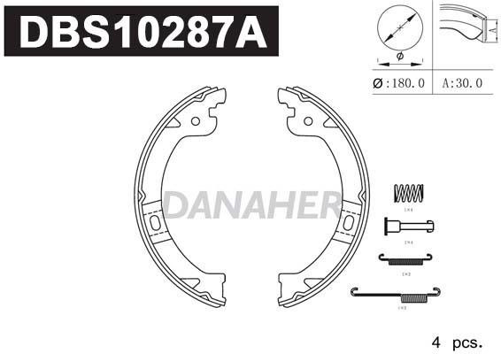 Danaher DBS10287A Parking brake shoes DBS10287A