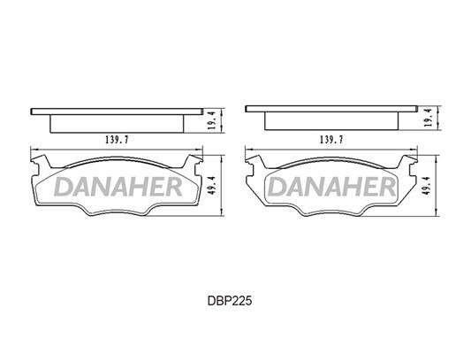 Danaher DBP225 Brake Pad Set, disc brake DBP225