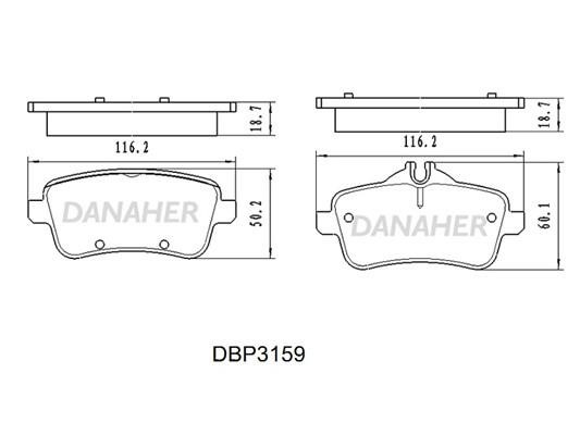 Danaher DBP3159 Brake Pad Set, disc brake DBP3159