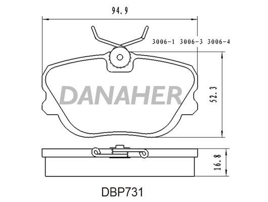 Danaher DBP731 Brake Pad Set, disc brake DBP731