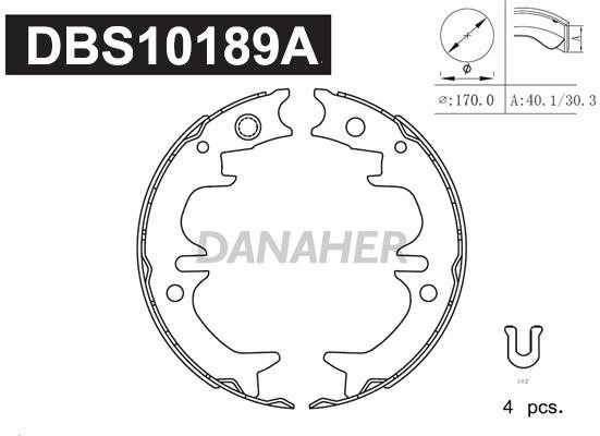 Danaher DBS10189A Parking brake shoes DBS10189A