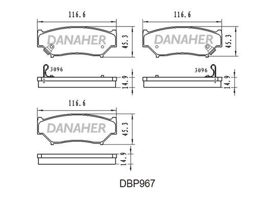 Danaher DBP967 Brake Pad Set, disc brake DBP967