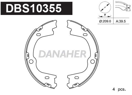 Danaher DBS10355 Parking brake shoes DBS10355
