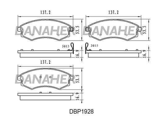 Danaher DBP1928 Brake Pad Set, disc brake DBP1928