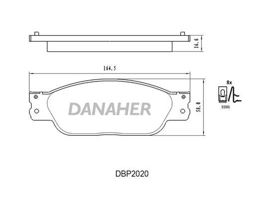 Danaher DBP2020 Brake Pad Set, disc brake DBP2020