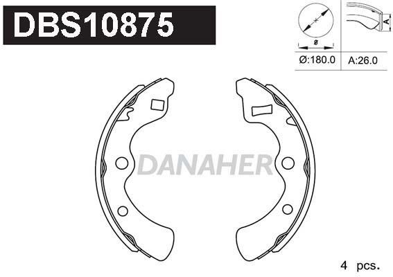 Danaher DBS10875 Brake shoe set DBS10875