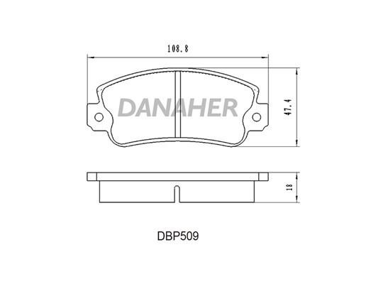 Danaher DBP509 Brake Pad Set, disc brake DBP509