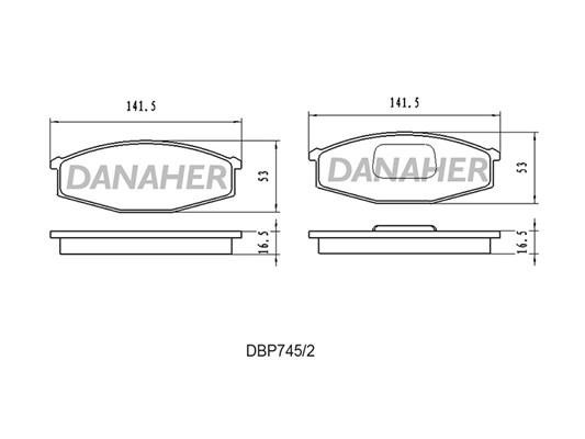 Danaher DBP745/2 Brake Pad Set, disc brake DBP7452