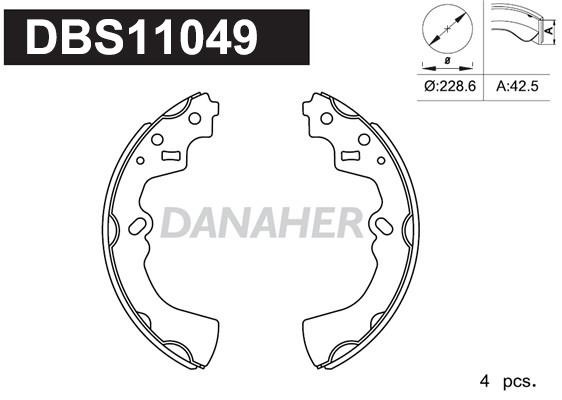 Danaher DBS11049 Brake shoe set DBS11049