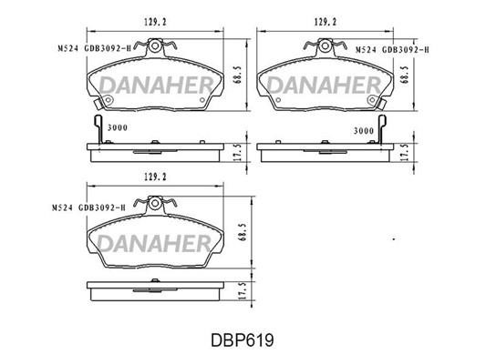 Danaher DBP619 Brake Pad Set, disc brake DBP619