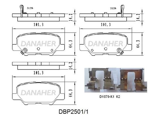 Danaher DBP2501/1 Brake Pad Set, disc brake DBP25011