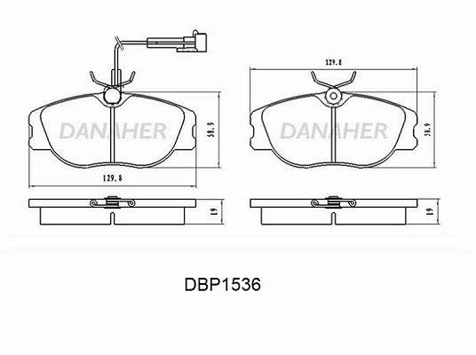 Danaher DBP1536 Brake Pad Set, disc brake DBP1536