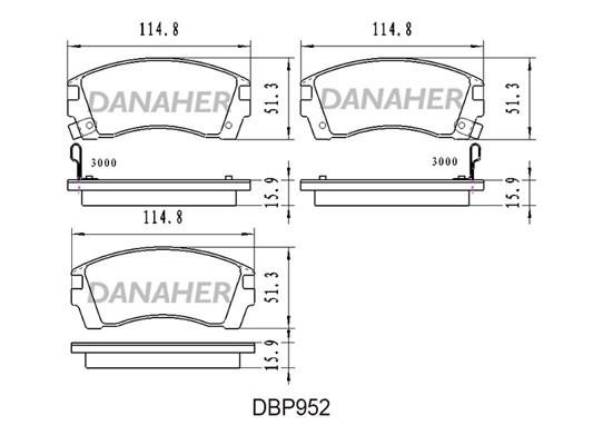 Danaher DBP952 Brake Pad Set, disc brake DBP952