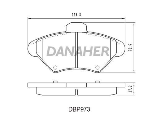 Danaher DBP973 Brake Pad Set, disc brake DBP973