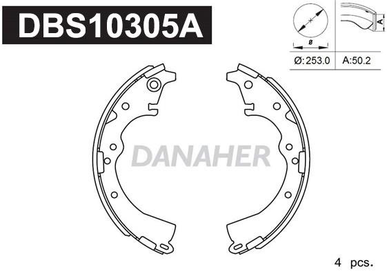 Danaher DBS10305A Brake shoe set DBS10305A