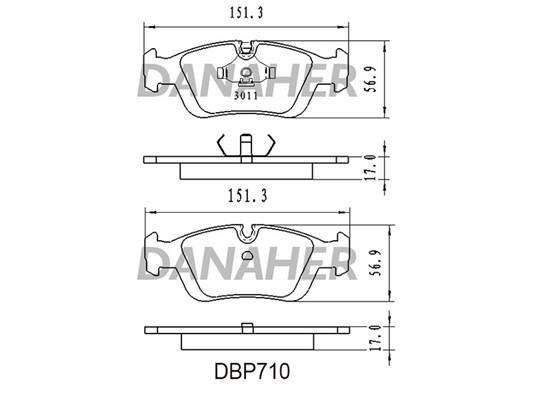 Danaher DBP710 Brake Pad Set, disc brake DBP710