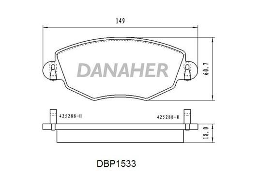 Danaher DBP1533 Brake Pad Set, disc brake DBP1533