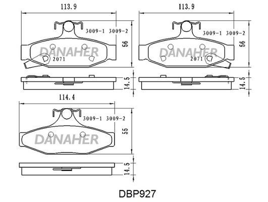 Danaher DBP927 Brake Pad Set, disc brake DBP927