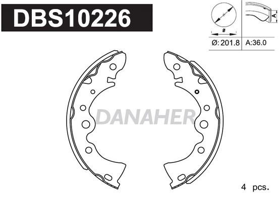 Danaher DBS10226 Brake shoe set DBS10226