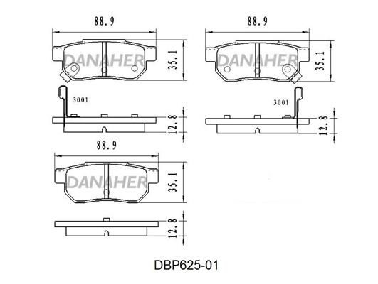 Danaher DBP625-01 Brake Pad Set, disc brake DBP62501