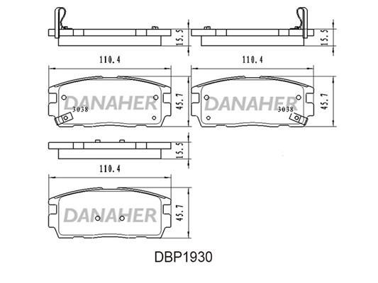 Danaher DBP1930 Brake Pad Set, disc brake DBP1930
