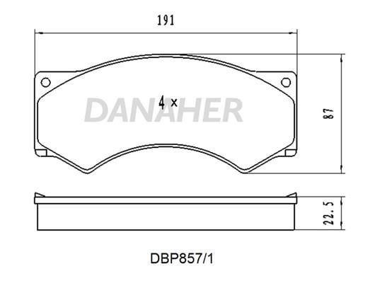 Danaher DBP857/1 Brake Pad Set, disc brake DBP8571