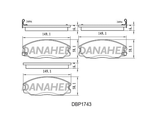 Danaher DBP1743 Brake Pad Set, disc brake DBP1743