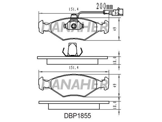 Danaher DBP1855 Brake Pad Set, disc brake DBP1855