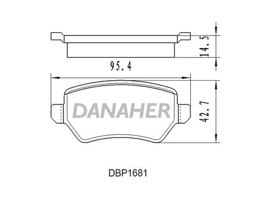 Danaher DBP1681 Brake Pad Set, disc brake DBP1681