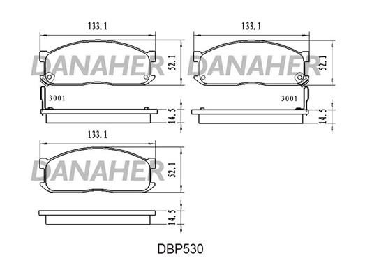 Danaher DBP530 Brake Pad Set, disc brake DBP530