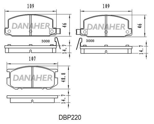 Danaher DBP220 Brake Pad Set, disc brake DBP220