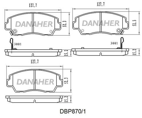 Danaher DBP870/1 Brake Pad Set, disc brake DBP8701