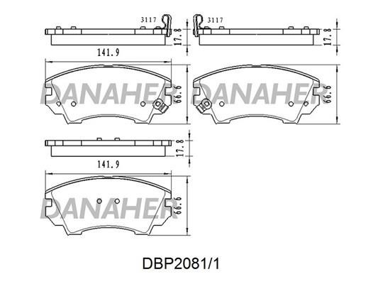 Danaher DBP2081/1 Brake Pad Set, disc brake DBP20811