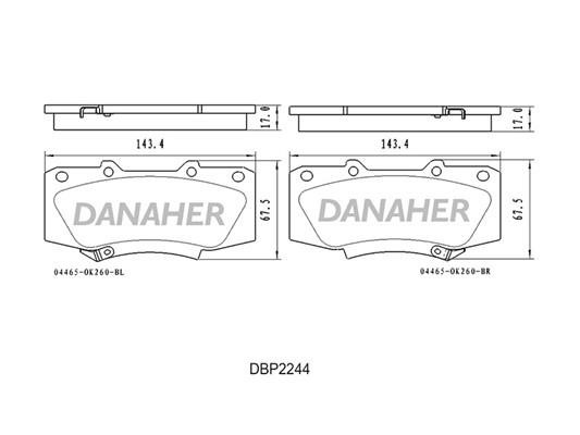 Danaher DBP2244 Brake Pad Set, disc brake DBP2244