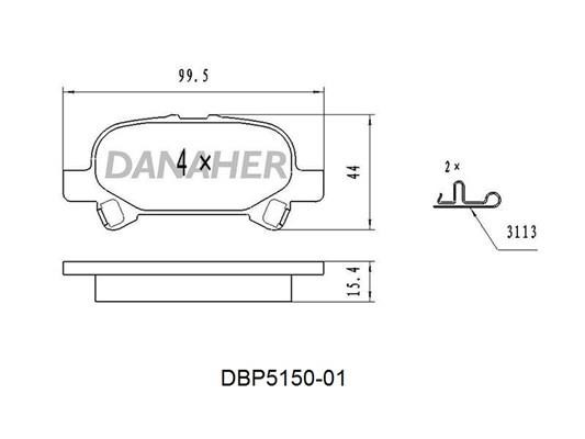 Danaher DBP5150-01 Brake Pad Set, disc brake DBP515001