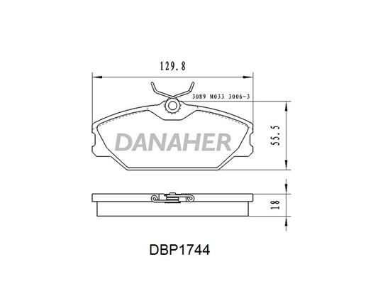 Danaher DBP1744 Brake Pad Set, disc brake DBP1744