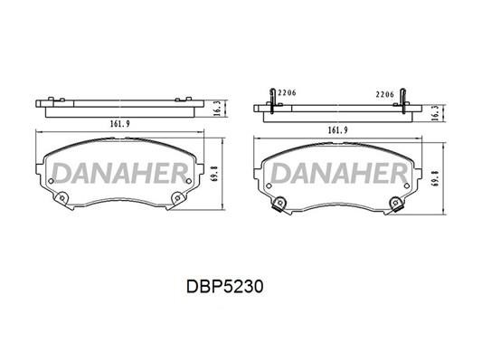 Danaher DBP5230 Brake Pad Set, disc brake DBP5230