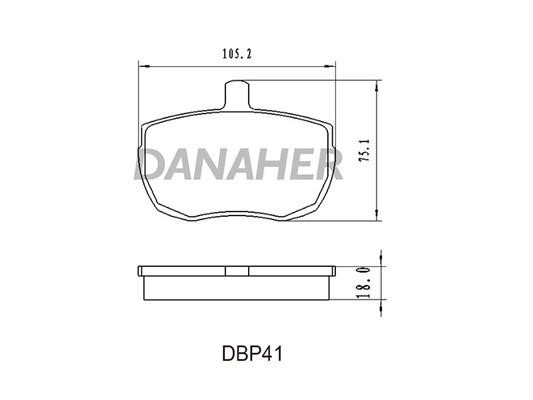 Danaher DBP41 Brake Pad Set, disc brake DBP41