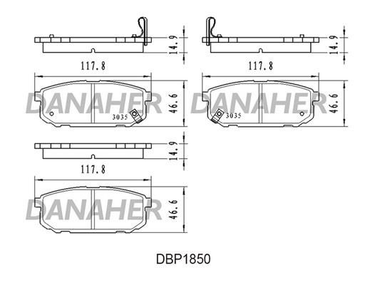 Danaher DBP1850 Brake Pad Set, disc brake DBP1850