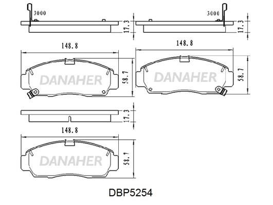 Danaher DBP5254 Brake Pad Set, disc brake DBP5254