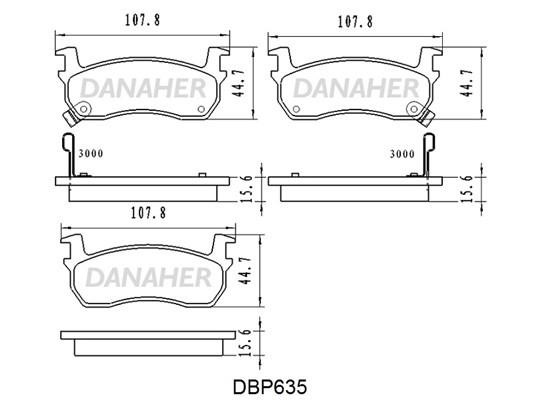 Danaher DBP635 Brake Pad Set, disc brake DBP635