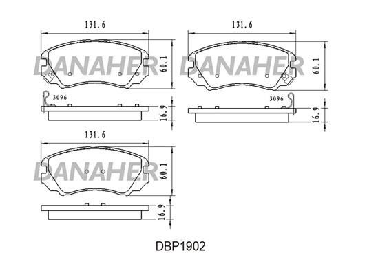 Danaher DBP1902 Brake Pad Set, disc brake DBP1902