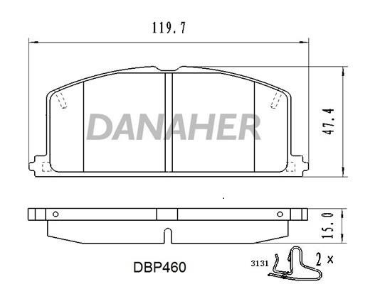 Danaher DBP460 Brake Pad Set, disc brake DBP460