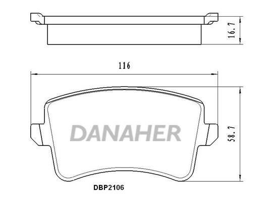 Danaher DBP2106 Brake Pad Set, disc brake DBP2106