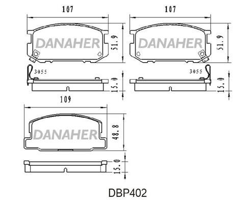 Danaher DBP402 Brake Pad Set, disc brake DBP402