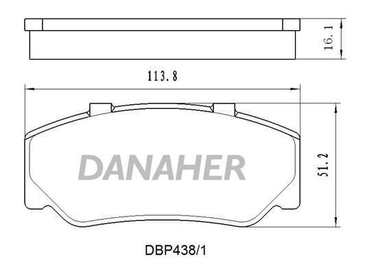 Danaher DBP438/1 Brake Pad Set, disc brake DBP4381