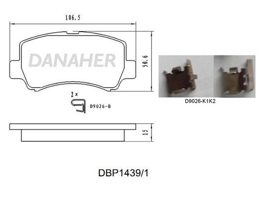 Danaher DBP1439/1 Brake Pad Set, disc brake DBP14391