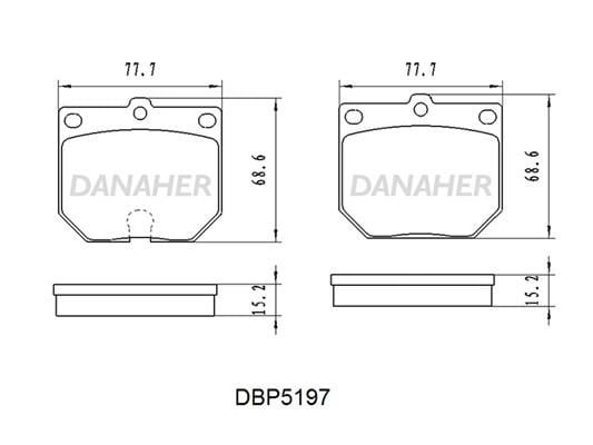 Danaher DBP5197 Front disc brake pads, set DBP5197