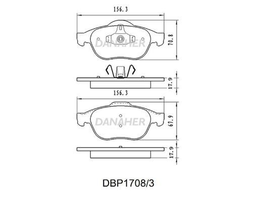 Danaher DBP1708/3 Brake Pad Set, disc brake DBP17083